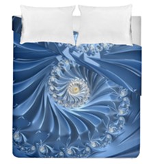 Blue Fractal Abstract Spiral Duvet Cover Double Side (queen Size) by Nexatart