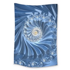 Blue Fractal Abstract Spiral Large Tapestry by Nexatart