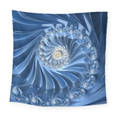 Blue Fractal Abstract Spiral Square Tapestry (large) by Nexatart