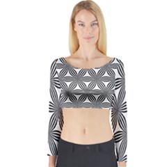 Seamless Pattern Repeat Line Long Sleeve Crop Top by Nexatart