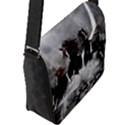 Awesome Wild Black Horses Running In The Night Flap Messenger Bag (L)  View2