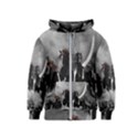 Awesome Wild Black Horses Running In The Night Kids  Zipper Hoodie View1