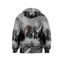 Awesome Wild Black Horses Running In The Night Kids  Zipper Hoodie View2