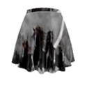 Awesome Wild Black Horses Running In The Night Mini Flare Skirt View2