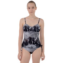 Awesome Wild Black Horses Running In The Night Sweetheart Tankini Set by FantasyWorld7