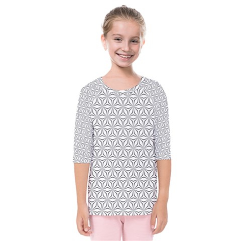 Seamless Pattern Monochrome Repeat Kids  Quarter Sleeve Raglan Tee by Nexatart