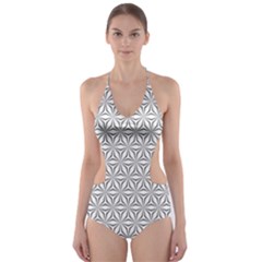 Seamless Pattern Monochrome Repeat Cut-out One Piece Swimsuit by Nexatart