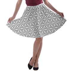 Seamless Pattern Monochrome Repeat A-line Skater Skirt by Nexatart