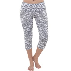 Seamless Pattern Monochrome Repeat Capri Yoga Leggings by Nexatart