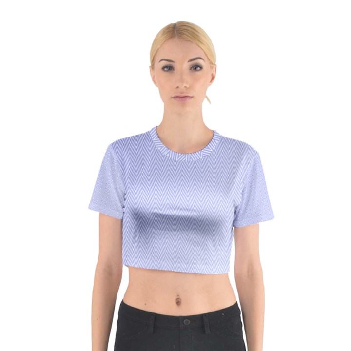 Zigzag Chevron Thin Pattern Cotton Crop Top