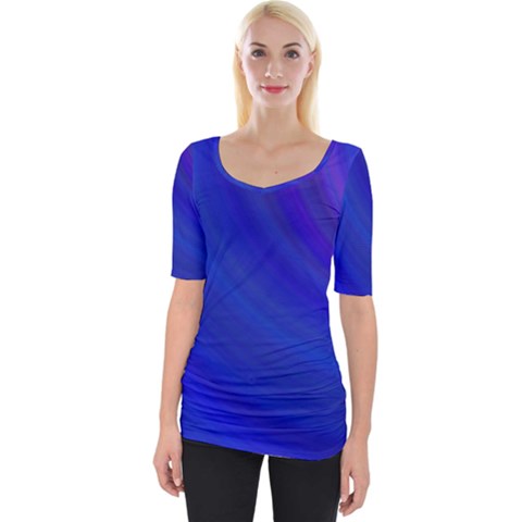 Blue Background Abstract Blue Wide Neckline Tee by Nexatart