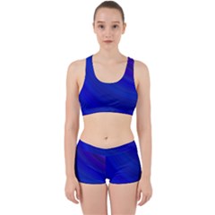 Blue Background Abstract Blue Work It Out Sports Bra Set by Nexatart