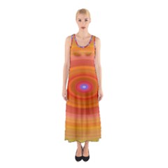 Ellipse Background Orange Oval Sleeveless Maxi Dress by Nexatart