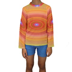 Ellipse Background Orange Oval Kids  Long Sleeve Swimwear by Nexatart