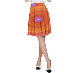 Ellipse Background Orange Oval A-line Skirt by Nexatart