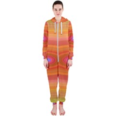 Ellipse Background Orange Oval Hooded Jumpsuit (ladies)  by Nexatart