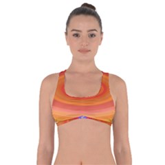 Ellipse Background Orange Oval Got No Strings Sports Bra by Nexatart