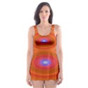 Ellipse Background Orange Oval Skater Dress Swimsuit View1