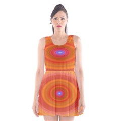 Ellipse Background Orange Oval Scoop Neck Skater Dress by Nexatart