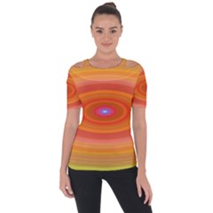 Ellipse Background Orange Oval Short Sleeve Top by Nexatart