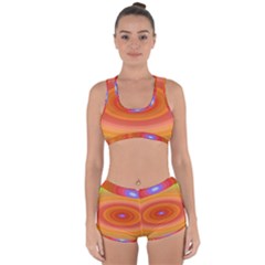 Ellipse Background Orange Oval Racerback Boyleg Bikini Set by Nexatart