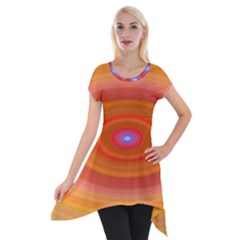 Ellipse Background Orange Oval Short Sleeve Side Drop Tunic by Nexatart