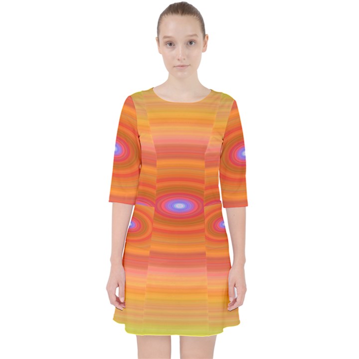 Ellipse Background Orange Oval Pocket Dress