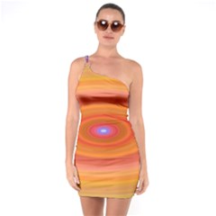 Ellipse Background Orange Oval One Soulder Bodycon Dress by Nexatart