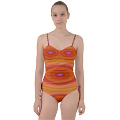 Ellipse Background Orange Oval Sweetheart Tankini Set by Nexatart