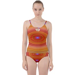 Ellipse Background Orange Oval Cut Out Top Tankini Set by Nexatart