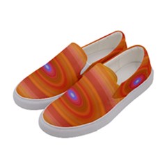 Ellipse Background Orange Oval Women s Canvas Slip Ons by Nexatart