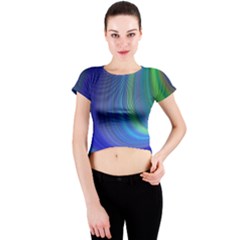 Space Design Abstract Sky Storm Crew Neck Crop Top by Nexatart