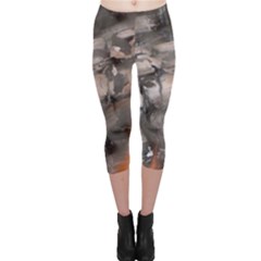 Fireplace Flame Burn Firewood Capri Leggings  by Nexatart