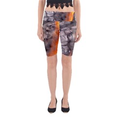 Fireplace Flame Burn Firewood Yoga Cropped Leggings by Nexatart