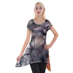 Fireplace Flame Burn Firewood Short Sleeve Side Drop Tunic by Nexatart