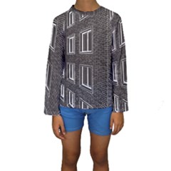 Graphics House Brick Brick Wall Kids  Long Sleeve Swimwear by Nexatart