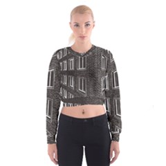 Graphics House Brick Brick Wall Cropped Sweatshirt by Nexatart