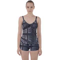 Graphics House Brick Brick Wall Tie Front Two Piece Tankini