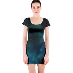 Space All Universe Cosmos Galaxy Short Sleeve Bodycon Dress by Nexatart