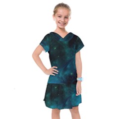 Space All Universe Cosmos Galaxy Kids  Drop Waist Dress by Nexatart