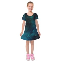 Space All Universe Cosmos Galaxy Kids  Short Sleeve Velvet Dress by Nexatart