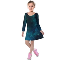 Space All Universe Cosmos Galaxy Kids  Long Sleeve Velvet Dress