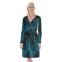 Space All Universe Cosmos Galaxy Long Sleeve Velvet Front Wrap Dress by Nexatart