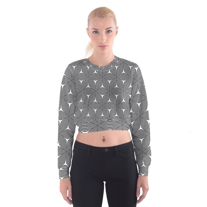 Seamless Weave Ribbon Hexagonal Cropped Sweatshirt