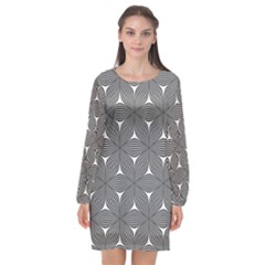 Seamless Weave Ribbon Hexagonal Long Sleeve Chiffon Shift Dress  by Nexatart