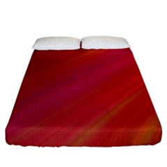 Abstract Red Background Fractal Fitted Sheet (king Size) by Nexatart