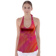 Abstract Red Background Fractal Babydoll Tankini Top by Nexatart