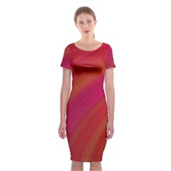 Abstract Red Background Fractal Classic Short Sleeve Midi Dress by Nexatart