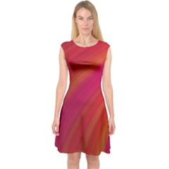 Abstract Red Background Fractal Capsleeve Midi Dress by Nexatart