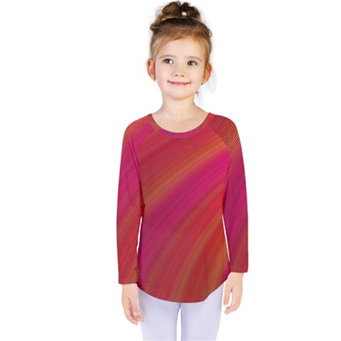 Abstract Red Background Fractal Kids  Long Sleeve Tee by Nexatart